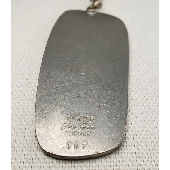 Vintage 1960'S Mid Century Jorgen Jensen Denmark Pewter #187 Nordic Ship Pendant - Picture 9 of 12